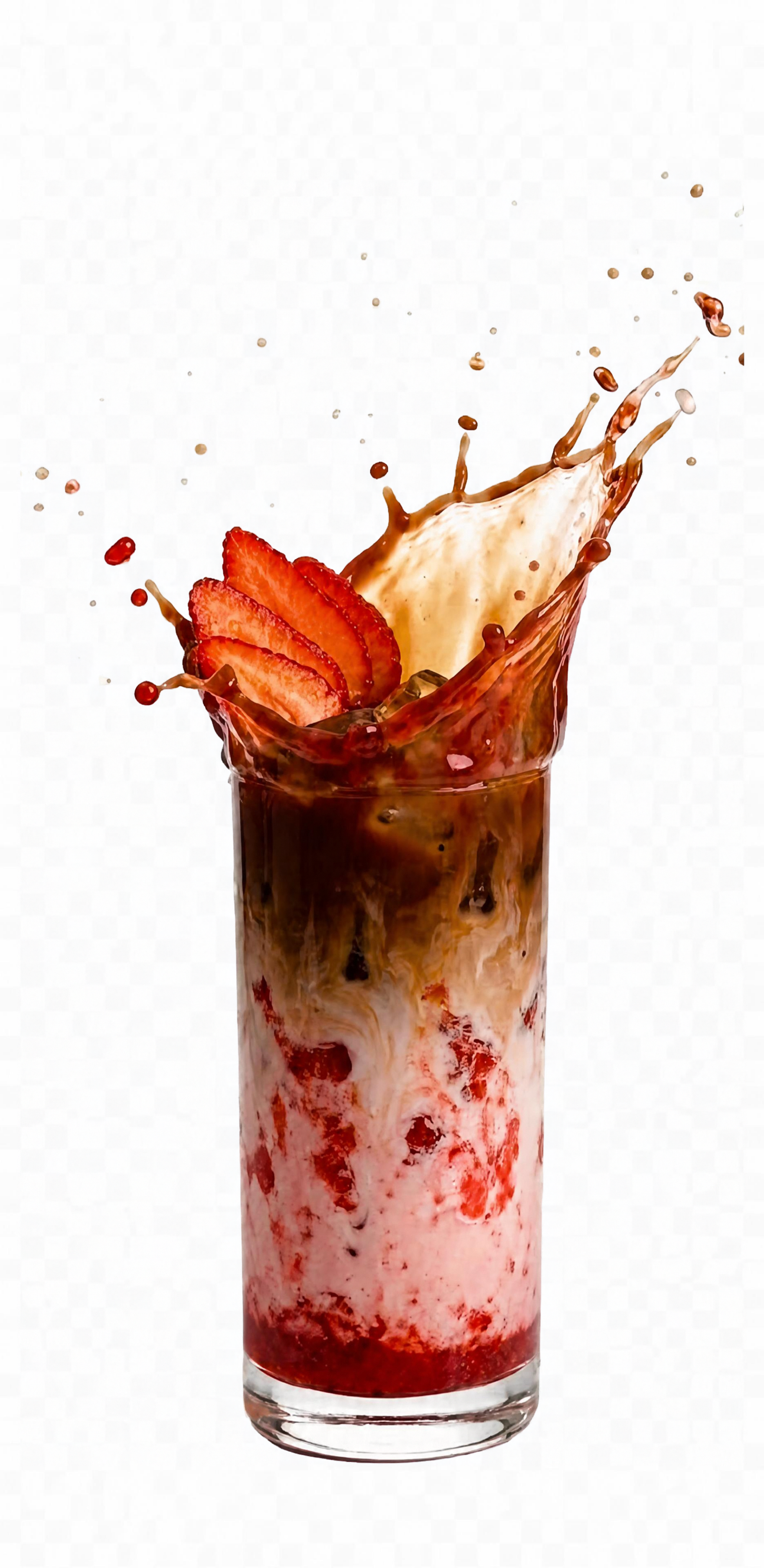 آیس لاتیه فراولة